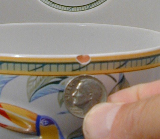 Hermes &quot;Toucans&quot; Moustiers Breakfast Cups with Saucers