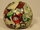 Vaseline Cased Scrambled Glass Paperweight