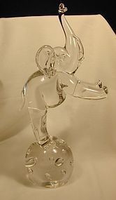 Murano Elephant on Ball - Signed