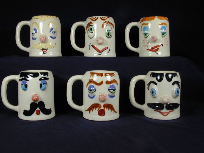 Pfaltzgraff Muggsy Mugs - Set of Six