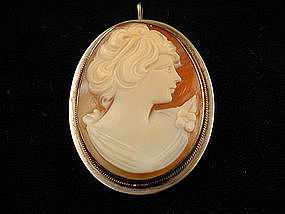 Victorian Cameo Pin/Pendant in Sterling Frame