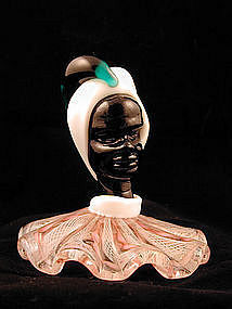 Rare Unusual Murano Blackamoor Figural Paperweight