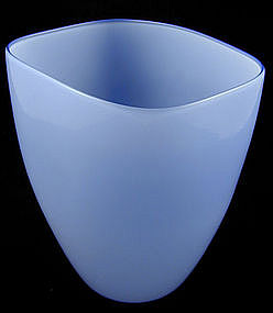 Venini Murano Italia Blue Opalino Vase - Signed