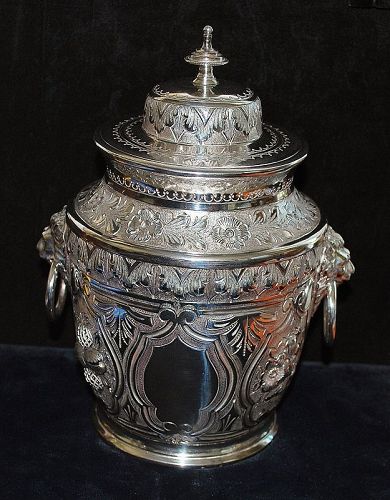 Victorian Silver Plate Biscuit or Cookie Jar - 1880's