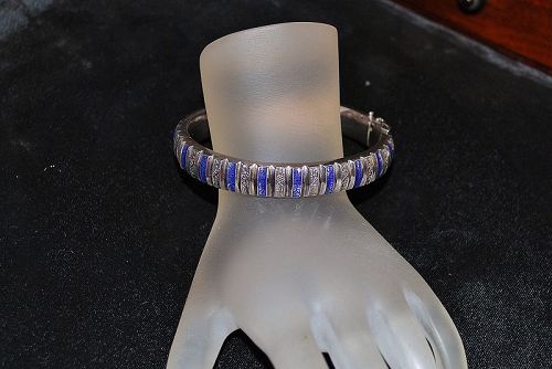 French Sterling and Enamel Bracelet