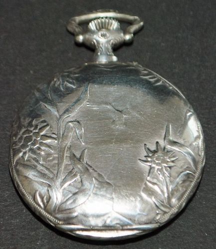 Art Nouveau 900 Silver Longines Pocket Watch, c. 1905