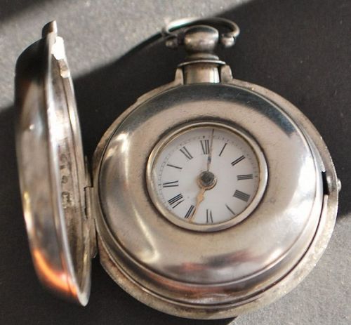 English Sterling Paired Case Fusee Pocket Watch - 1838