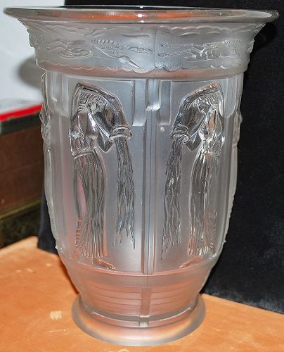 Large Art Deco Glass Vase - 1930's