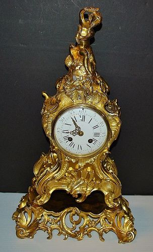 French 19th Century Gilt Bronze Mantel Clock