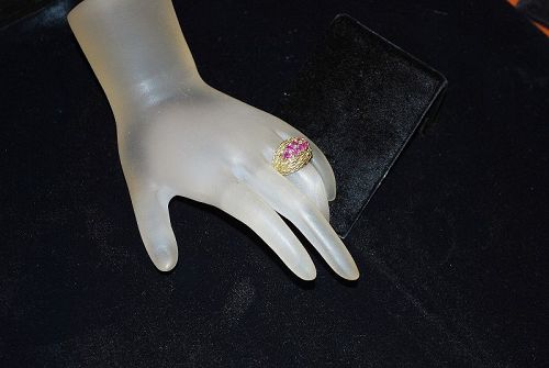 14K Ruby and Diamond Ring - 1970's