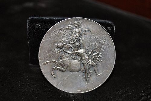 French Art Nouveau Silver Bronze Medal