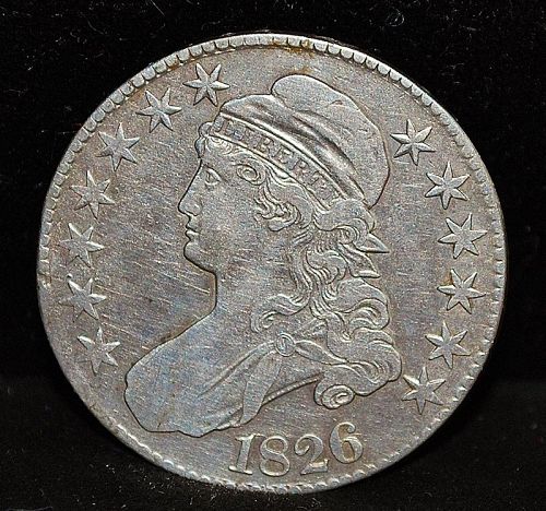 United States Silver Half Dollar Coin - 1826