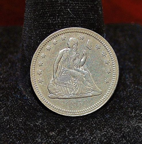 United States Seated Liberty Quarter Coin - 1858