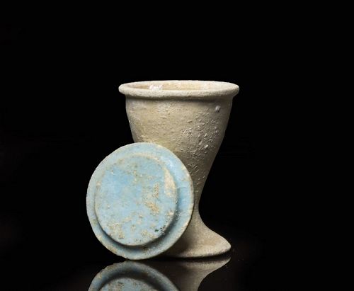 Egyptian faience offering cup
