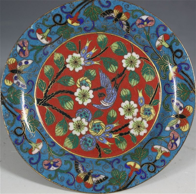 Chinese Cloisonne Dish 19thC