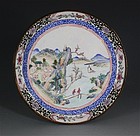 FINE CHINESE CANTON ENAMEL DISH 18thC