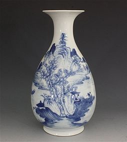 CHINESE BLUE AND WHITE VASE YUHUCHUNPING 19thC