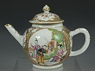 CHINESE FAMILLE ROSE TEAPOT AND COVER QIANLONG C1750/60