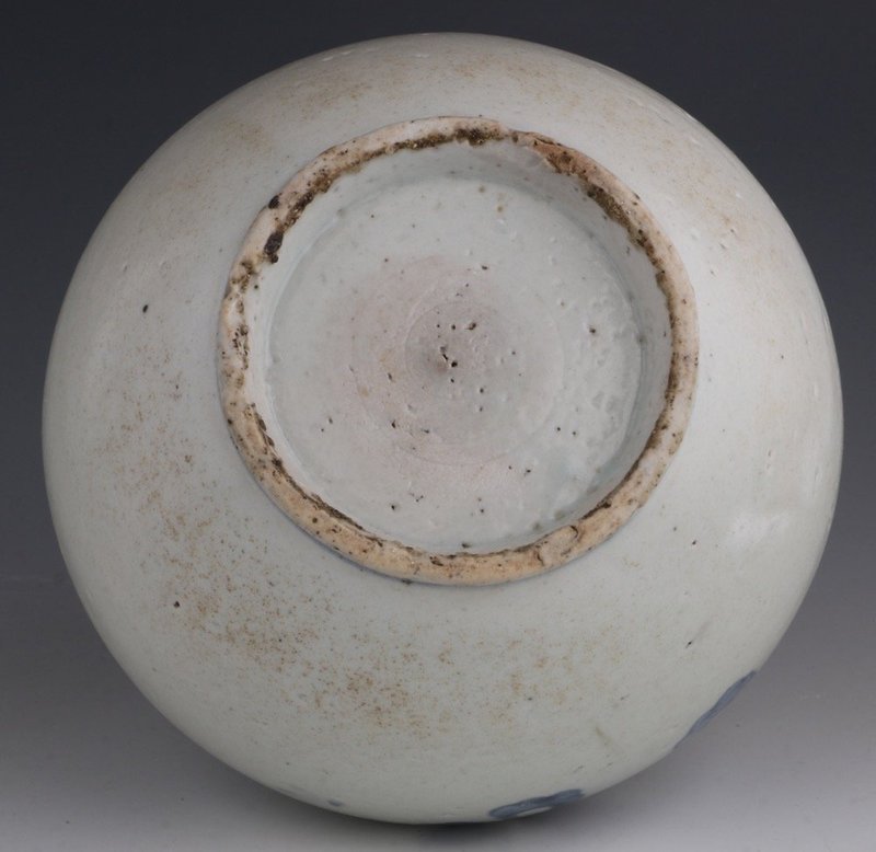 KOREAN BLUE AND WHITE JAR CHOSON 19THC