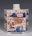 A LARGE CHINESE IMARI TE CADDY KANGXI 18THC