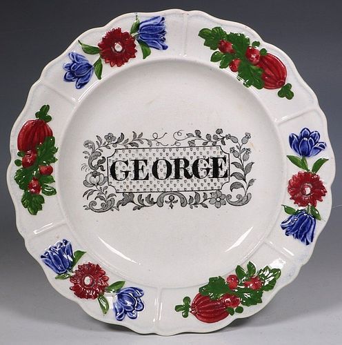 FINE LARGER NAMED GEORGE CHILDS PLATE ROGERS C1840