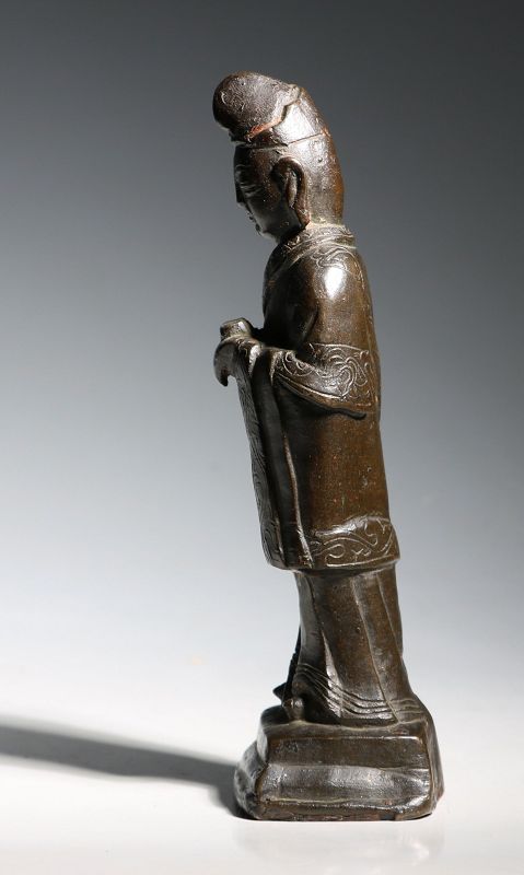 A Chinese Bronze Attendant L Ming