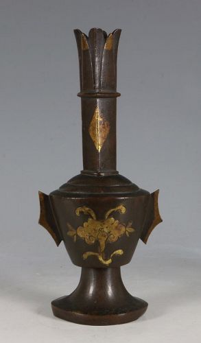 A Parcel Gilt Bronze Vase L Ming