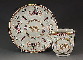 Chinese Famille Rose Cup and saucer  C1770