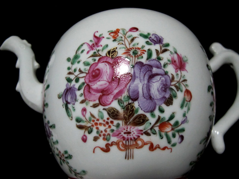 Chinese 18th C. Qianlong Export Famille Rose Teapot