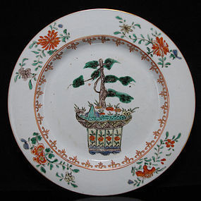 18TH C KANGXI FAMILLE VERTE / WUCAI PENJING PLATE