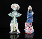 EARLY 20TH C REPUBLIC PERIOD ENAMELED FIGURES / STATUES