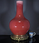 19TH EARLY 20TH C LATE QING REPUBLIC LANGYAO RED VASE