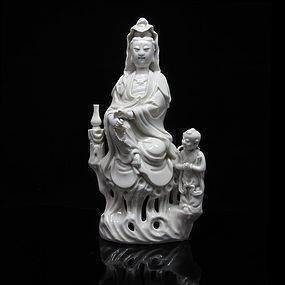 17TH 18TH C DEHUA BLANC DE CHINE PORCELAIN GUANYIN