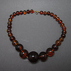 43.1 g ANTIQUE COGNAC BALTIC AMBER BEAD NECKLACE