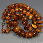 1920s EGG YOLK BUTTERSCOTCH BALTIC AMBER NECKLACE