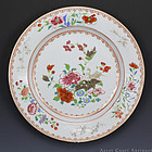 18th C Qianlong Famille Rose Grisaille Export Plate