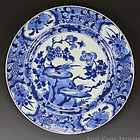 17th C Kangxi Blue and White Pheasants Charger