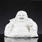Large c. 1900 Late Qing Blanc de Chine Figure of Buddha