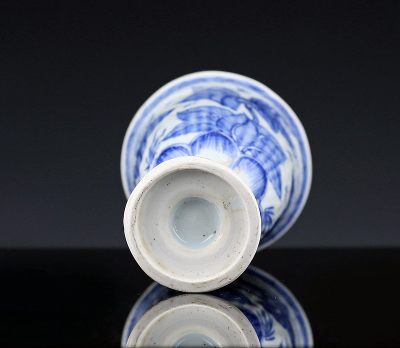 c.1690s 17th c Early Kangxi Blue and White Porcelain Goblet