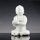 18th c Qianlong Dehua Blanc de Chine Figure of a Boy