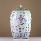 19th c Late Qing Famille Rose 'Hundred Treasures' Porcelain Ginger Jar