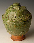 Yuan Dynasty, Chinese Green Glazed Pottery Jar