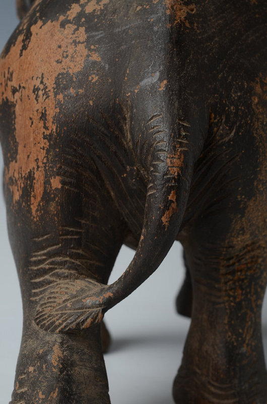 19th Century, Mandalay, Burmese Wooden Walking Elephant