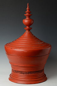 Large Burmese Wooden Lacqueredware