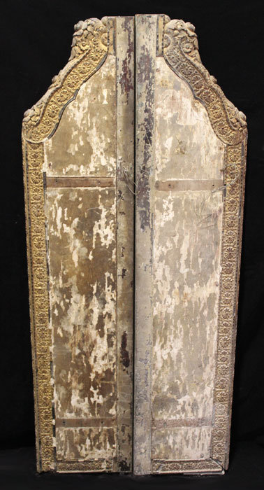 19th Century, Thai Wooden Doors with Flower Design