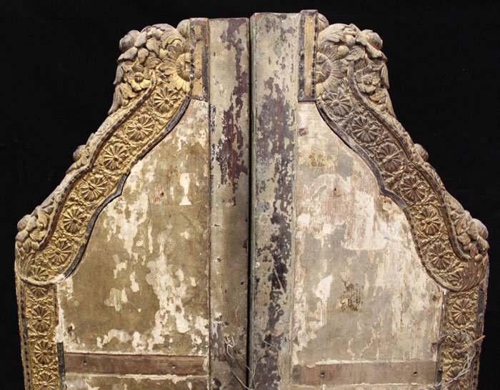 19th Century, Thai Wooden Doors with Flower Design