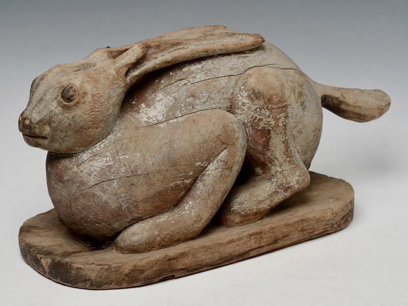 19th Century, Mandalay, Burmese Wooden Rabbit