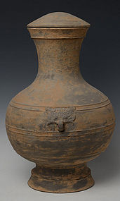 Han Dynasty, Large Chinese Pottery Hu Jar