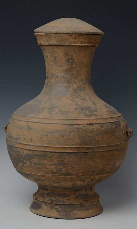 Han Dynasty, Large Chinese Pottery Hu Jar