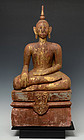 19th Century, Laos Wooden Seated Buddha